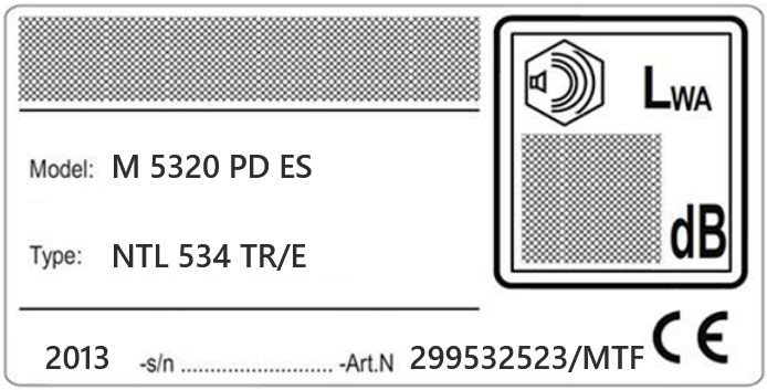 Tondeuse M5320PDES Type NTL534TR/E